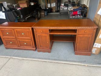 Desk and file cabinet