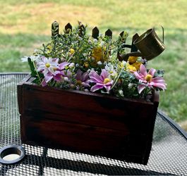 Reclaimed Wood Planter Crate with Picket Fence Accent | Farmhouse Decor | Still Standing Woodworking