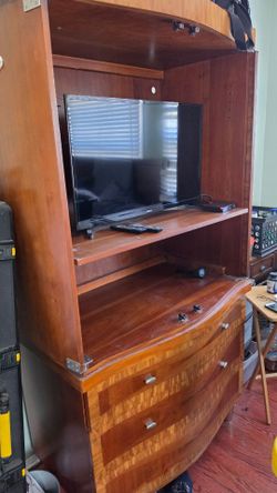 Wood Entertainment Center with Drawers