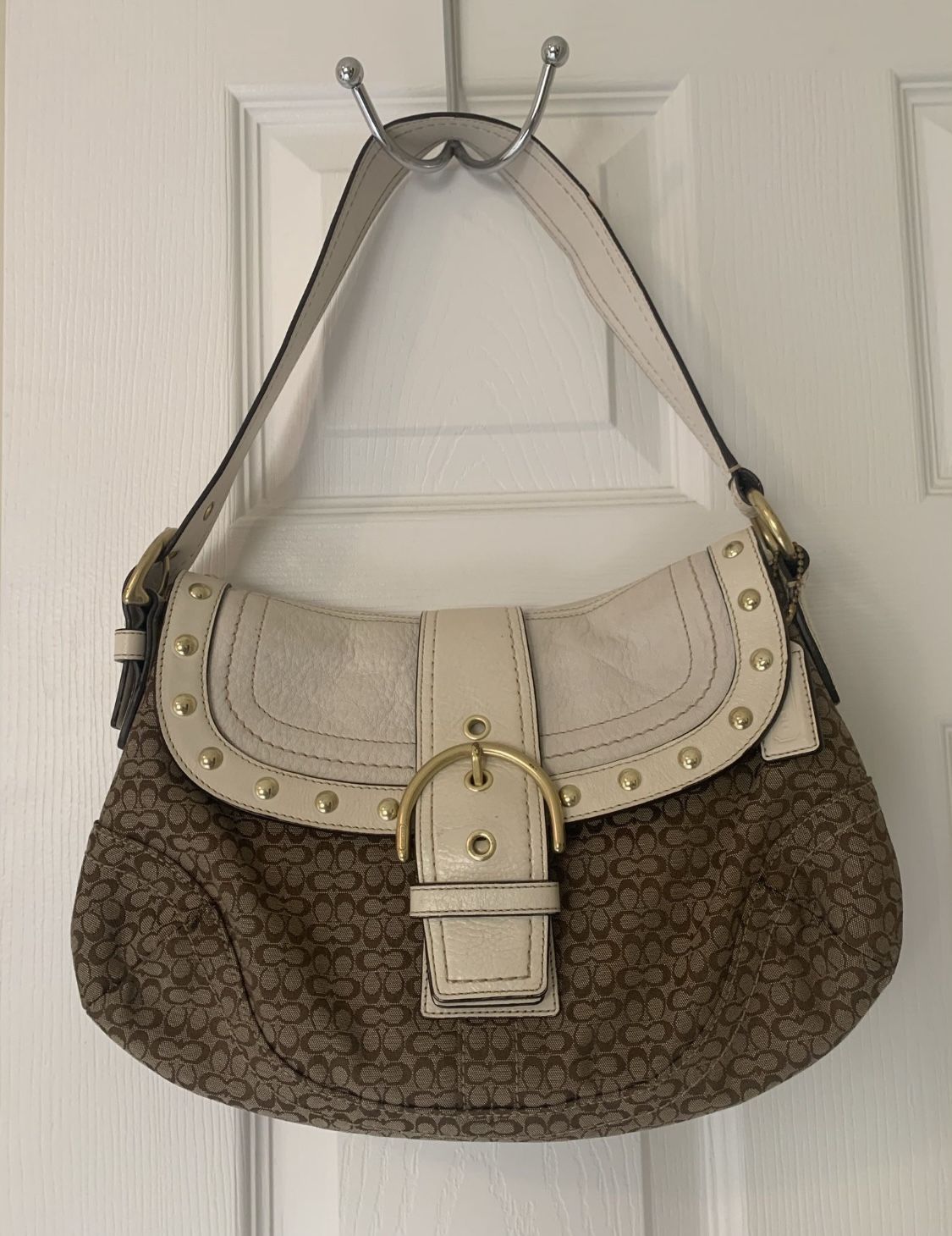 Y2K Vintage Coach Signature Jacquard Shoulder Bag