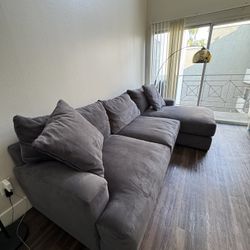 Charcoal Grey Sectional Sofa – Right-Facing Chaise – $450 or best offer!
