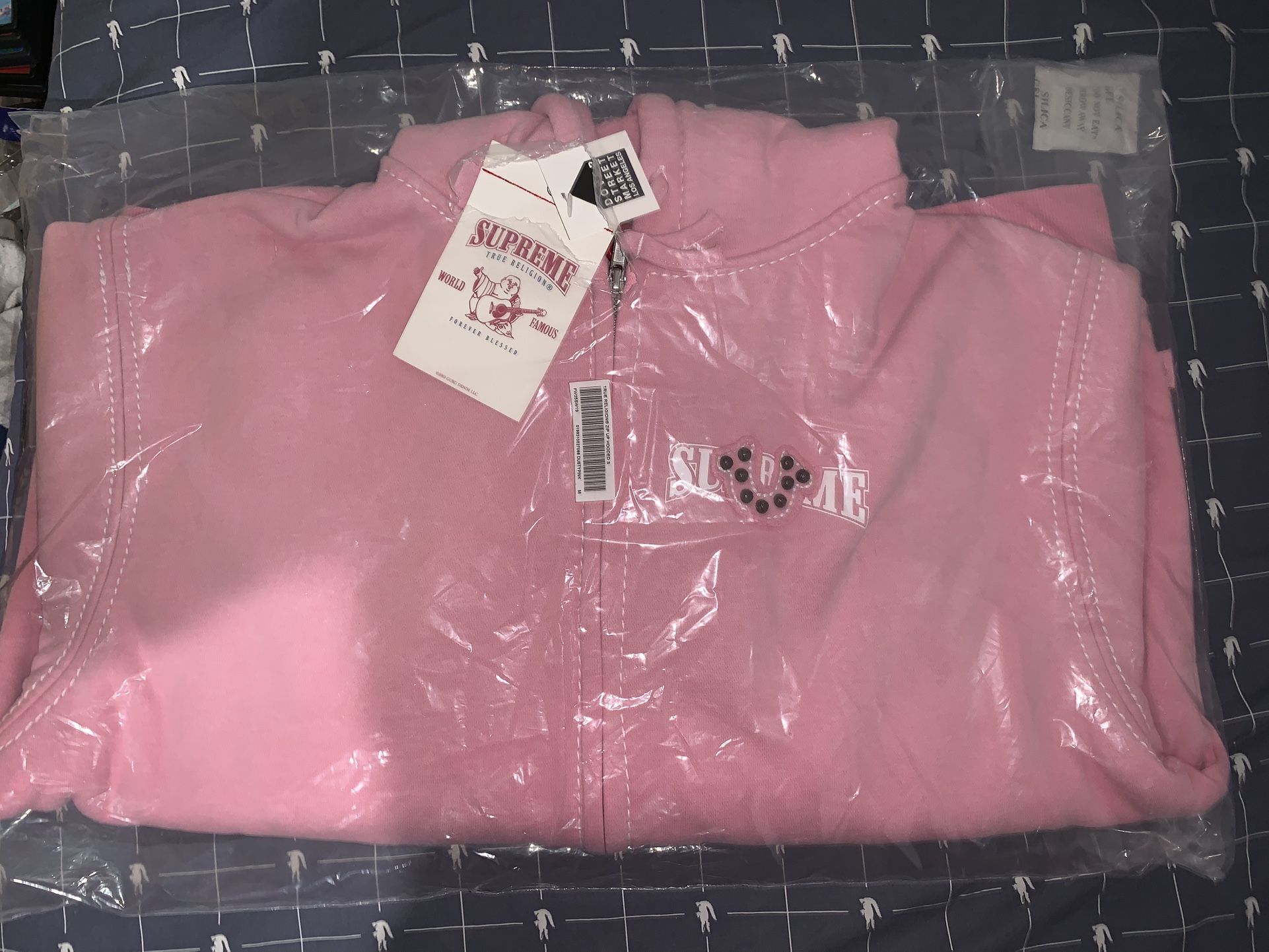 Supreme True Religion Zip Up Hooded Sweatshirt (FW25) Pink Size Medium