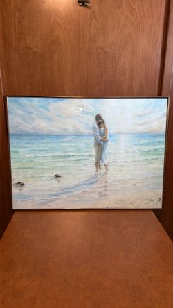 Romantic couple on beach print Karen Wallis