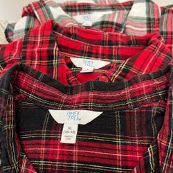 3 Flannel Shirts 