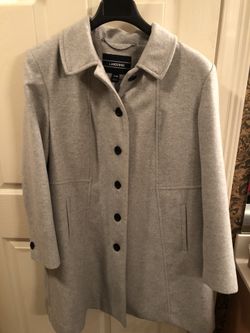 Lands End gray wool dress peacoat, lined
