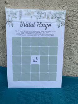 Bridal Shower Bingo and Word-search Game Book
