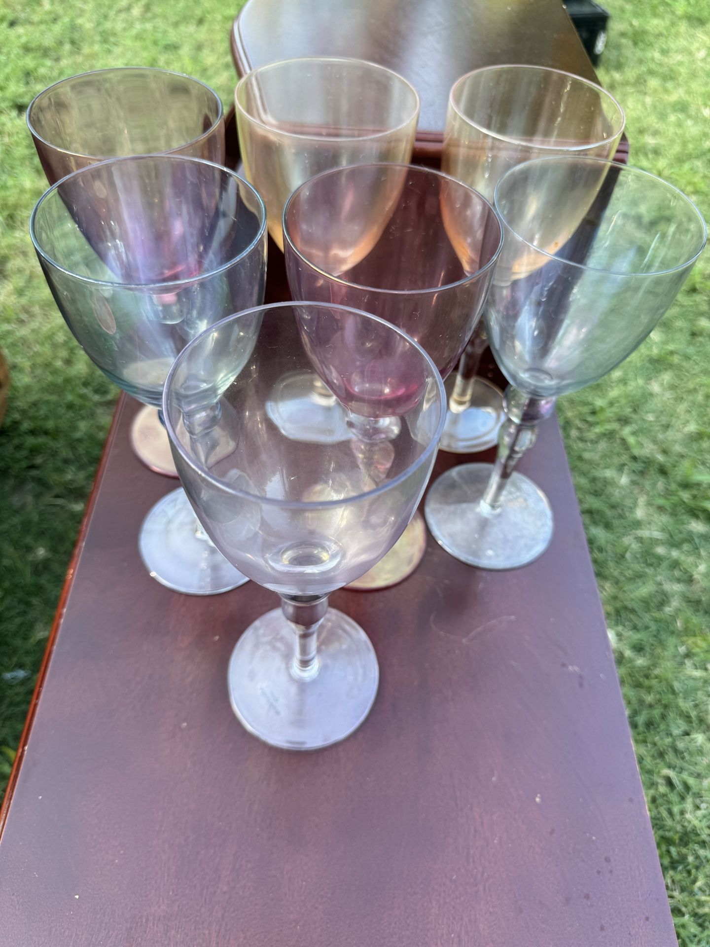 Multicolored Wine Glasses Long Stem