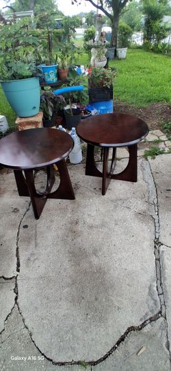 2 Wood end tables 2 by 2 feet tall