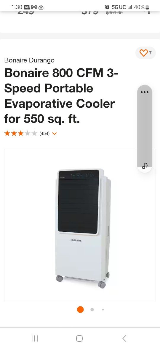 Bonaire Durango 800 Portable Evaporative Cooler