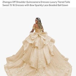Gold Quinceañera Gown/ Dress