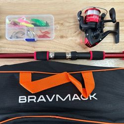 Complete Fishing Pole Kit – Telescopic Rod, Reel & Bag (Travel Set)