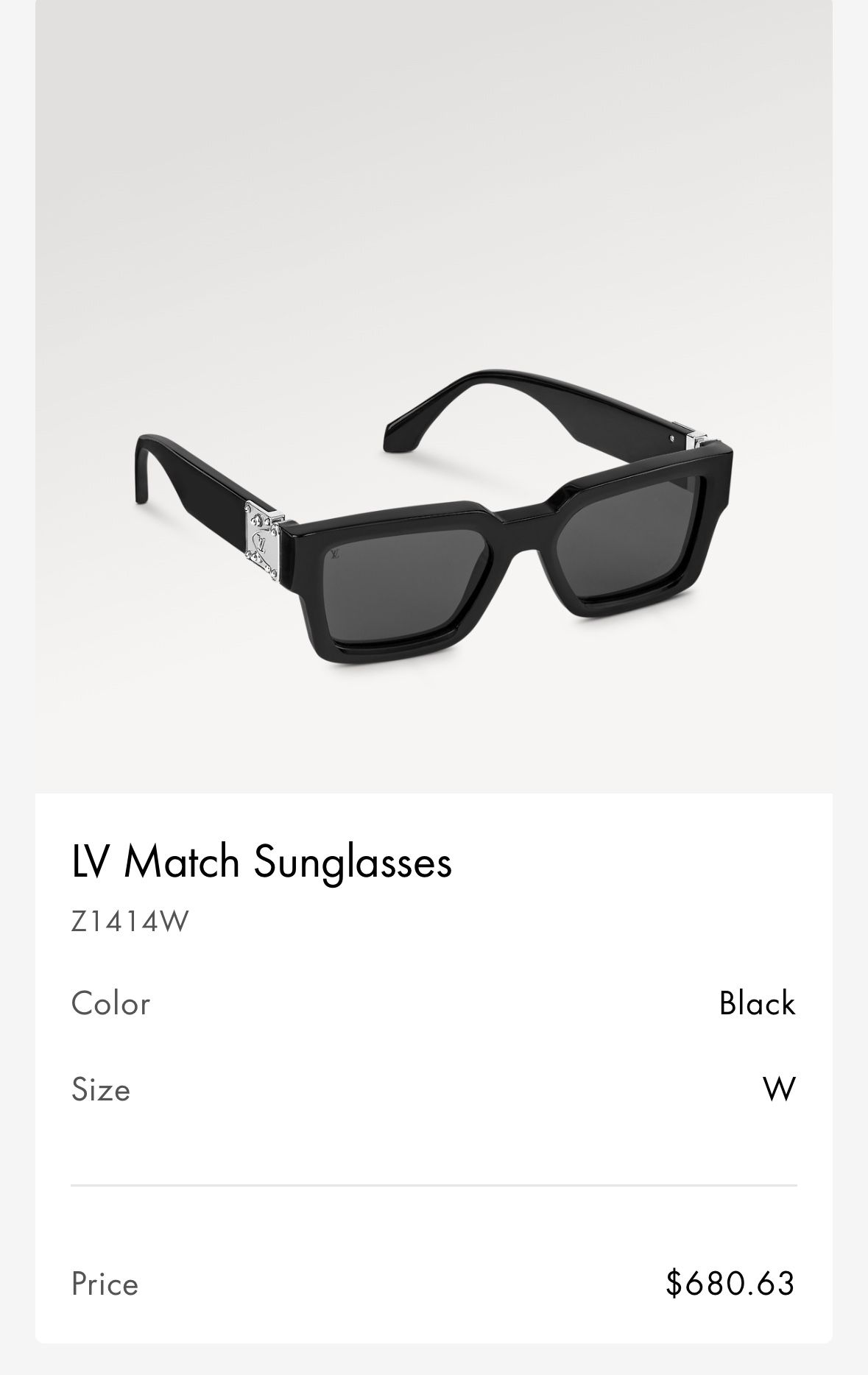 Louis Vuitton Match Sunglasses. Used Slightly. W/ Receipt