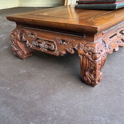 Antique Chinese Wood Low Coffee Table 