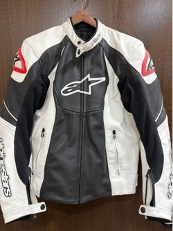 Alpinestars Leather Motorcycle Jacket – Perforated – Size USA 42 / EU 52 – Excellent Condition