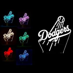 Los Angeles Dodgers 3D LED Night-Light 7 Color Changing Lamp w/ Touch Switch
