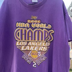 🏆BACK TO BACK Vintage Y2K Los Angeles Lakers Basketball Sports T-Shirt🏆