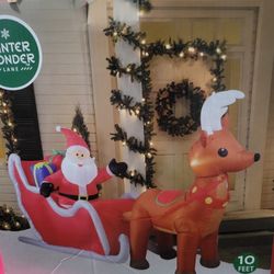 Santa con Trineo 10ft