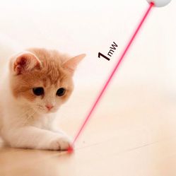 3 In 1 Cat Wand Catnip Laser Pointer Teaser Expandable 3.2” Rope Feathered/Ribbon Head