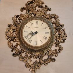 Burwood Antique Large Wall Clock. Works! 