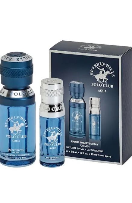 Beverly Hills Polo Club Aqua Eau de Toilette for Men - Blue and Silver