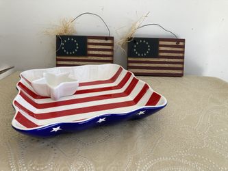 Dept. 56 Time To Celebrate Patriotic Platter Set
