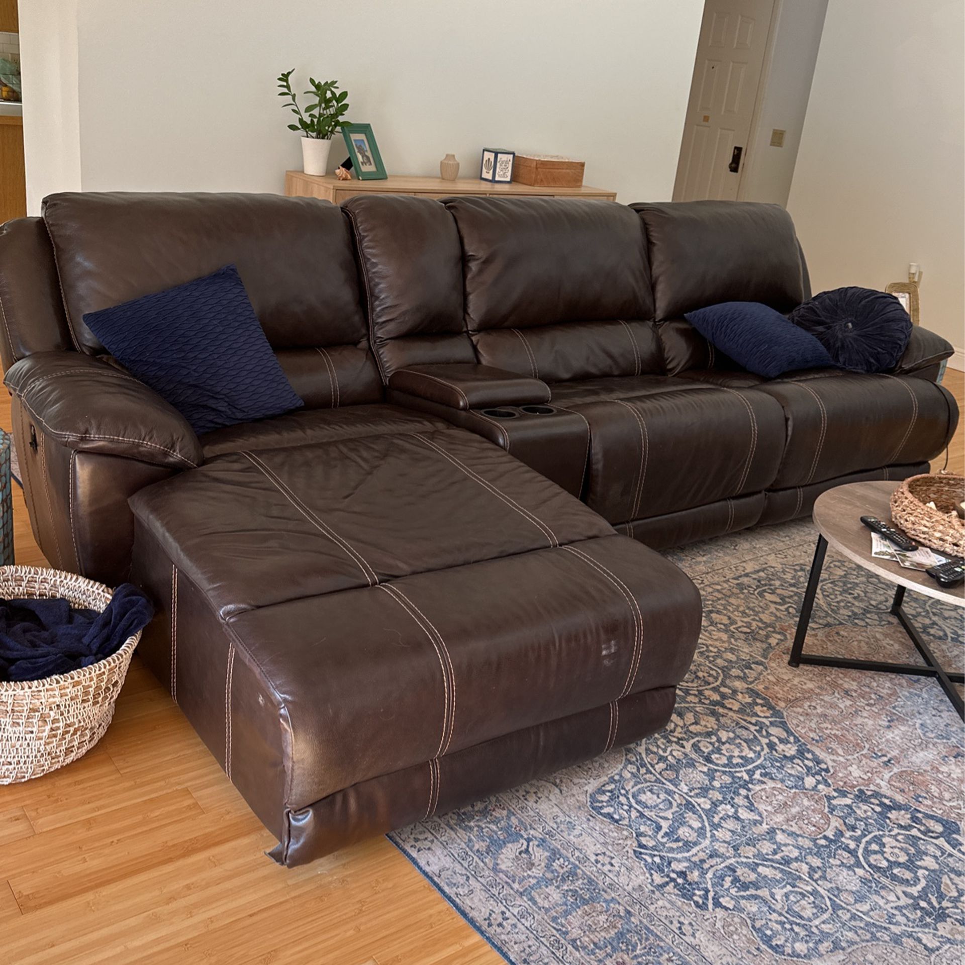 Brown Leather Couch  OBO 