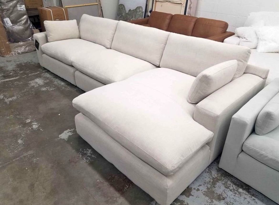 Top Notch Ivory Cloud Sofa Chaise