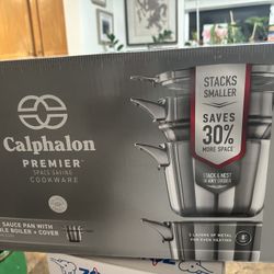 Calphalon Premier Space‑Saving 4.5 Qt Saucepan with Lid 