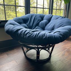 Wicker Papasan Circle Chair With Cushion 