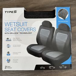 Type S Wetsuit Car Seat Covers, 2-pack Black / Charcoal Gray.