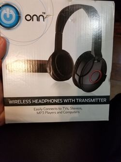 Onn wireless head phones with transmitter