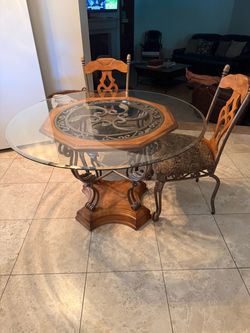 Ashley Furniture Round Glass Top Dining Table