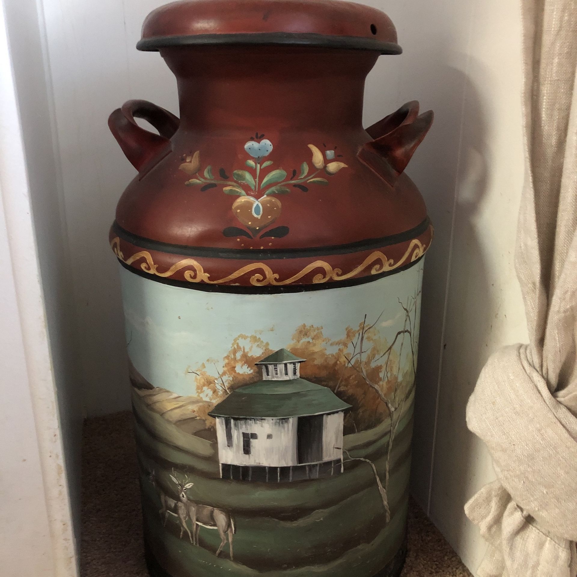 Cast Iron folk art can