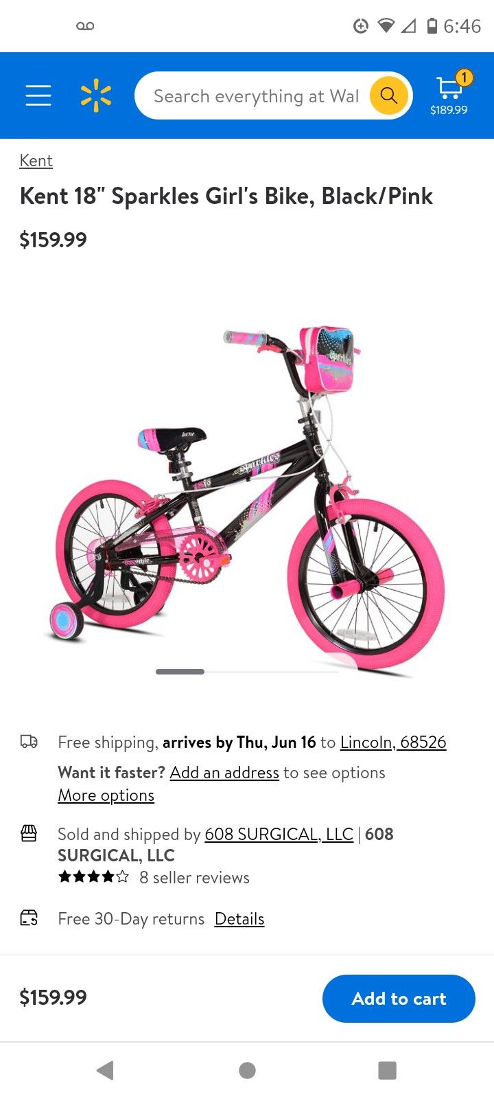 Girls Kent Sparkle Bike