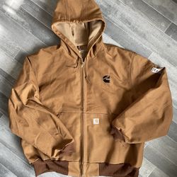 Cummins Embroidered Carhartt Duck Thermal-Lined Active Jacket – Light Brown 2XL