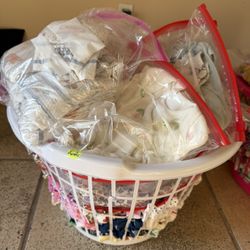 Basket Of Baby Girl Clothes 6-9 Months 