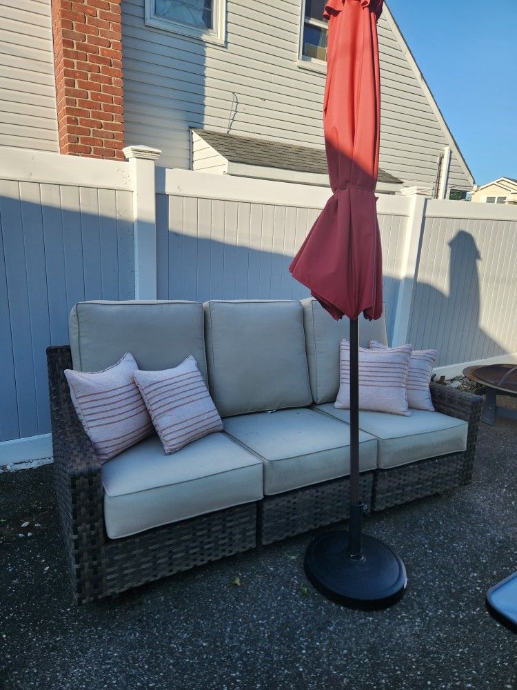 Rocking Sofa And Umbrella
