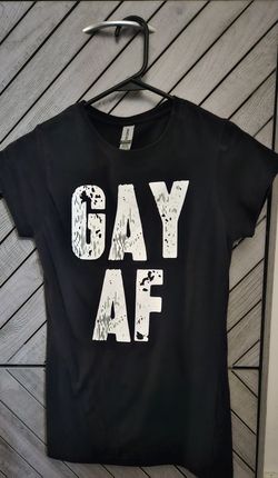 Woman's Small "Gay AF" Black T-shirt