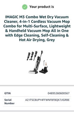 IMAGIC M3 All in One Wet and Dry Vacuum Cleaner for Hard Floors, Light Floor Cleaner for Sticky