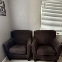 Chocolate Brown Accent Chairs -$180