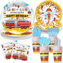 Kid's Firefighter Party Tableware Set