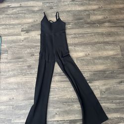 American Eagle Outfitters Black Sleeveless Flared-Leg Jumpsuit