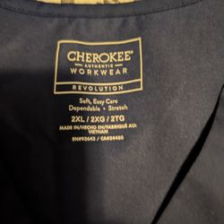 Two Pairs Cherokee Navy Blue 2XL Unisex Scrubs