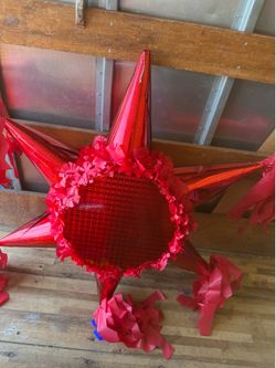 Plain red/rojo tambor piñata