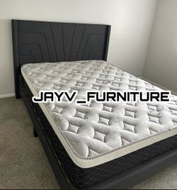 New Queen bed frame with mattress