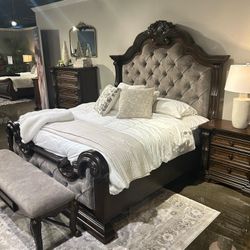 $39 Down financeTOTAL $2990 Ashley Bedroom Set Queen Or King Bed Dresser Nightstand And Mirror Chest Options Free Delivery Free Matress 