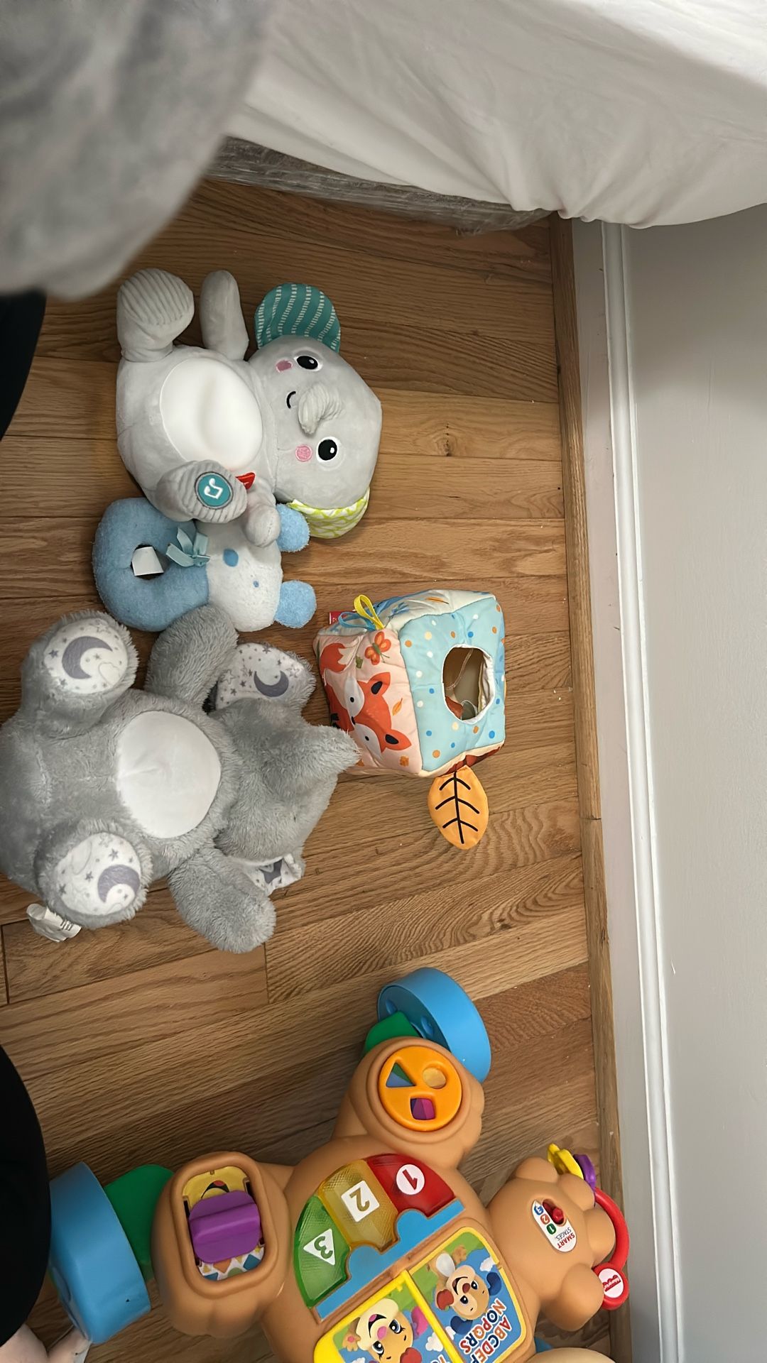 Music and lights baby stuffed animal and tissue play,