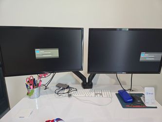 Pair of Dell SE2419H Monitors with Dual Arm Mount