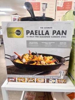 Paella pan 15” pre seasoned carbon steel now only 10$!!
