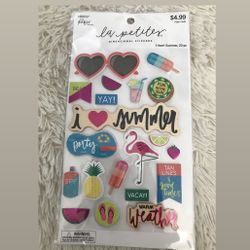 La Petites Dimensional 3D Stickers 20Pcs Heart Summer